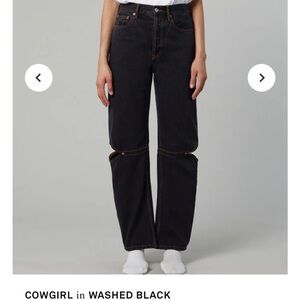 Still here New York cowboy jeans in washed black. Size 26.